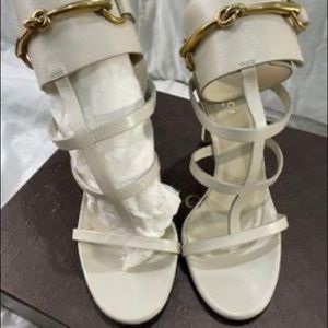 Gucci White Resort Stiletto Sandals